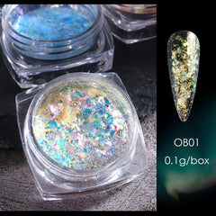 Glitter Powder Polarized Opal Iridescent Nail Decoration