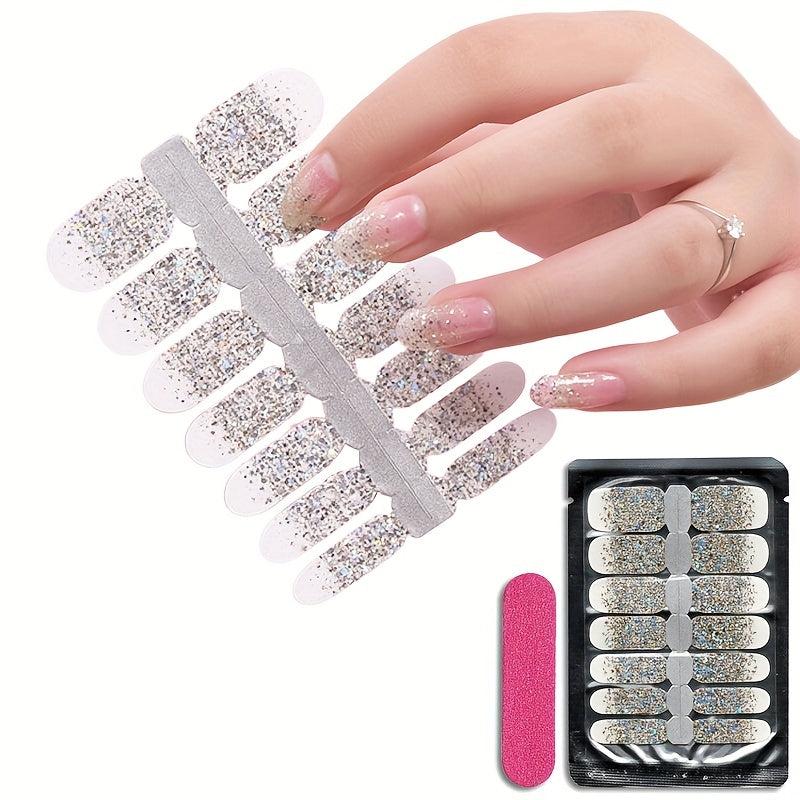 Shinny Nail Polish Stickers Self Adhesive Nail Art Decal Strips