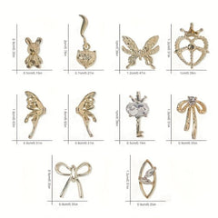 10pcs 3D Alloy Nail Art Charms for DIY or Salons
