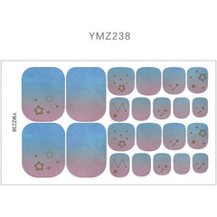 Self Adhesive Toe Nail Polish Strips Red Green Easy Nail Art Decoration Women