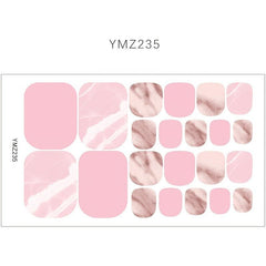 Self Adhesive Toe Nail Polish Strips Red Green Easy Nail Art Decoration Women
