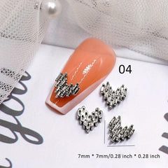 10pcs Nail Art Stickers W/ Metal Alloy Peach Heart Girls Nail Art DIY