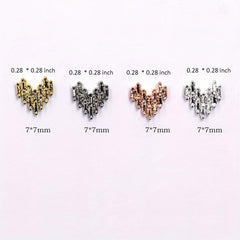 10pcs Nail Art Stickers W/ Metal Alloy Peach Heart Girls Nail Art DIY
