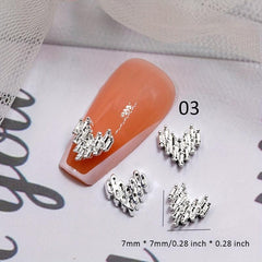 10pcs Nail Art Stickers W/ Metal Alloy Peach Heart Girls Nail Art DIY