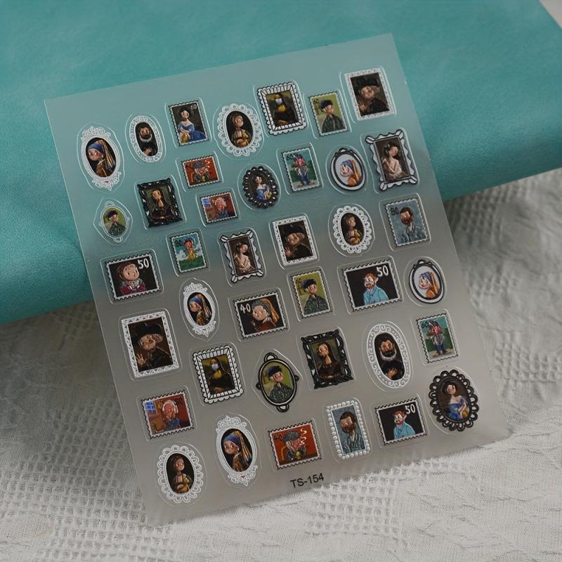 5D Embossed Cartoon Nail Art Stickers - Nail Decoration Accessories