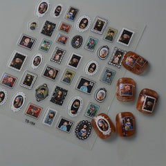 5D Embossed Cartoon Nail Art Stickers - Nail Decoration Accessories