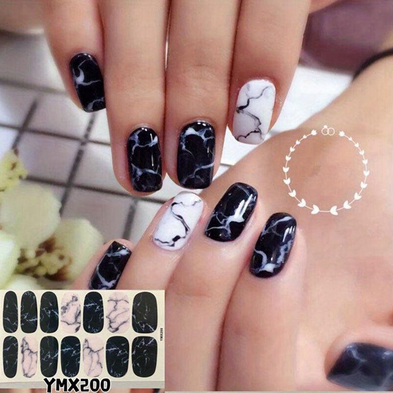 Full Cover Nail Wraps with Nail Rubbing Strips, DIY Nail Art for Women and Girls