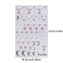 5D Embossed Totem Nail Art Stickers Self Adhesive Nail Decals