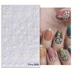 5D Embossed Totem Nail Art Stickers Self Adhesive Nail Decals