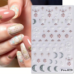 5D Embossed Totem Nail Art Stickers Self Adhesive Nail Decals