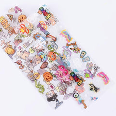 10pcs Halloween Nail Foil Transfer Stickers Ghost Pumpkin Spider Bat