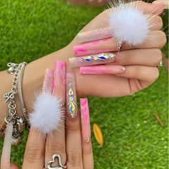 12PCS 3D Nail Charms Magnetic Fluffy Balls Nail Art Charms For Acrylic Nails