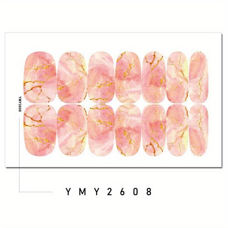 Gradient Marble Nail Polish Stickers for DIY Nail Art