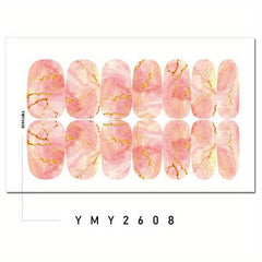 Gradient Marble Nail Polish Stickers for DIY Nail Art