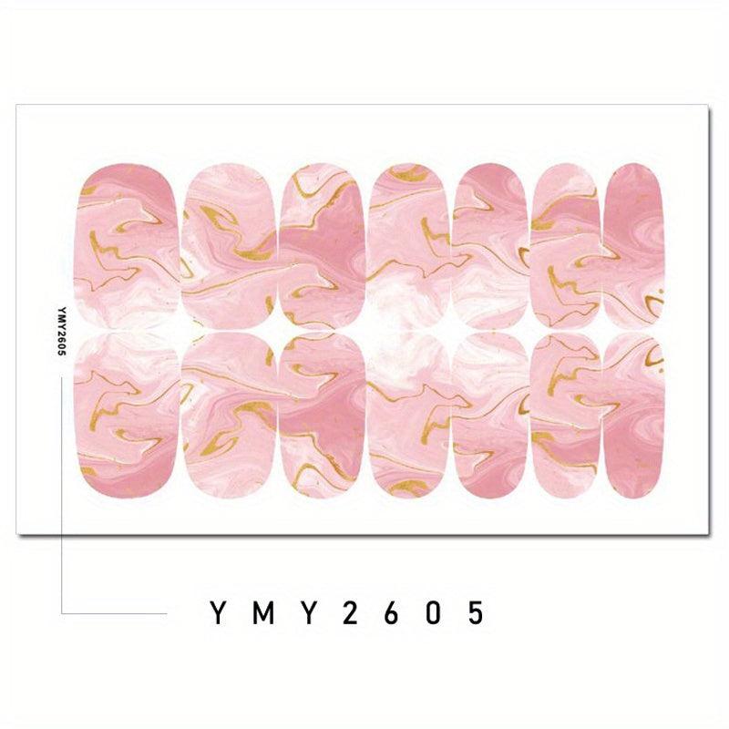 Gradient Marble Nail Polish Stickers for DIY Nail Art