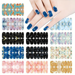 Gradient Marble Nail Polish Stickers for DIY Nail Art