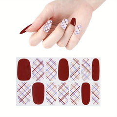 Waterproof Nail Polish Stickers Full Cover Adhesive Decal Strips