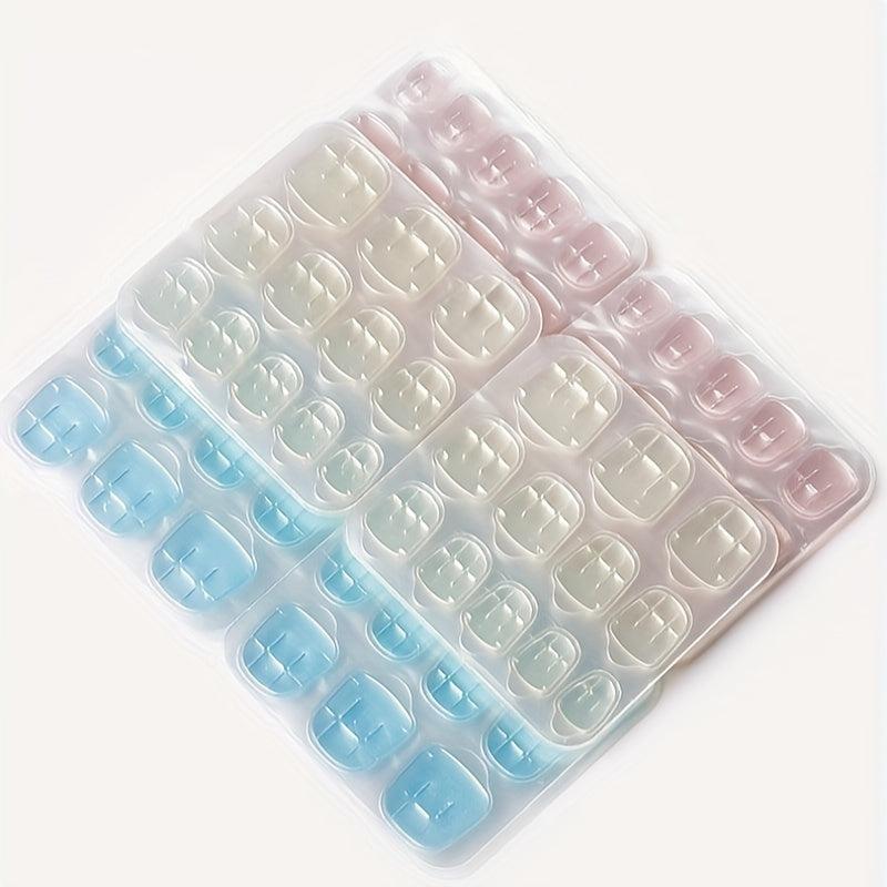 24pcs Jelly Glue Plus Size Nail Stickers