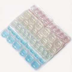24pcs Jelly Glue Plus Size Nail Stickers