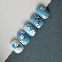 5D Embossed Daisy Nail Art Stickers Self Adhesive Flower Nail Decals