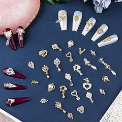 36 Pcs Nail Art Rhinestone Charms 3D Dangle Nail Charms For Acrylic Nails