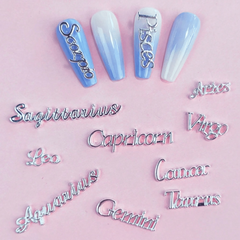 12pcs 3D Constellation Nail Charms Zodiac Nail Studs For Acrylic Nails