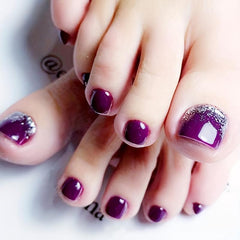 Gradient Glitter Toenail Stickers Set for Women Girls