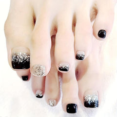 Gradient Glitter Toenail Stickers Set for Women Girls