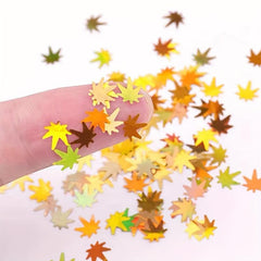 Fall Leaf Glitter Nail Sequins Maple Leaf Holographic Nail Art Flakes
