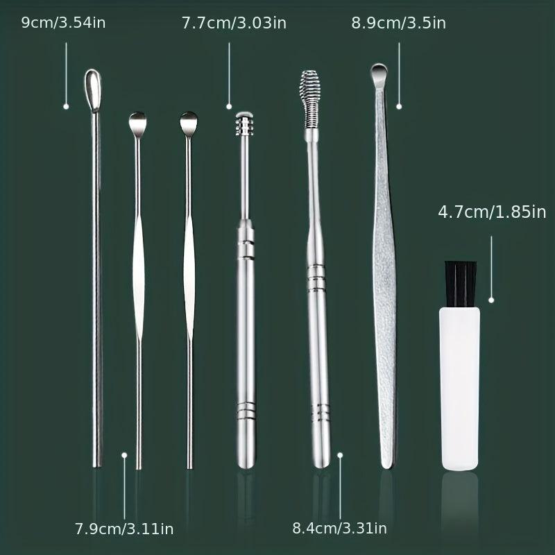 Ear Wax Removal Tool Set 7 In 1 Stainless Steel with Storage Box
