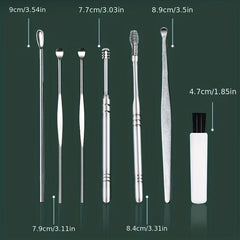Ear Wax Removal Tool Set 7 In 1 Stainless Steel with Storage Box