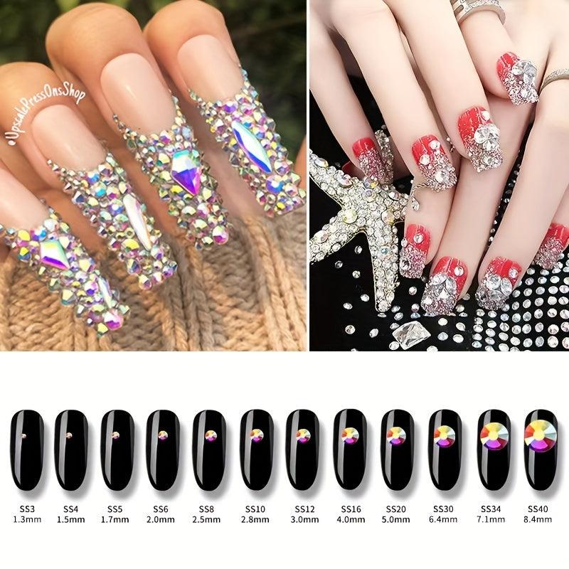 Colorful Flatback Crystal Glass Nail Art Rhinestones for DIY Making