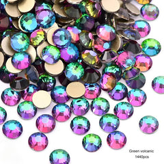 Colorful Flatback Crystal Glass Nail Art Rhinestones for DIY Making