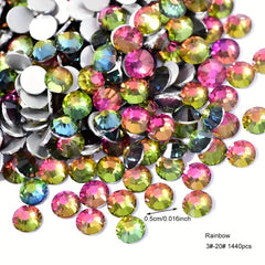 Colorful Flatback Crystal Glass Nail Art Rhinestones for DIY Making