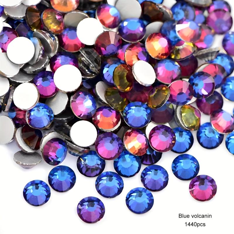 Colorful Flatback Crystal Glass Nail Art Rhinestones for DIY Making