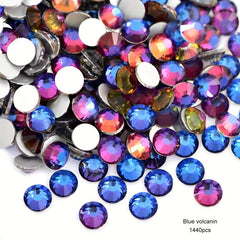 Colorful Flatback Crystal Glass Nail Art Rhinestones for DIY Making