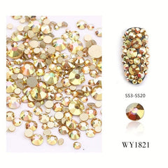 1440pcs Iridescent Rhinestones Crafts Nails Jewelry DIY Projects