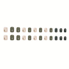 Green Nail Polish Stickers Leopard Printed Self Adhesive Nail Art Decals