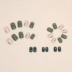 Green Nail Polish Stickers Leopard Printed Self Adhesive Nail Art Decals