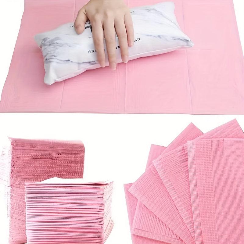 5 pcs Waterproof Disposable Nail Art Table Towels Pink