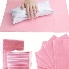 5 pcs Waterproof Disposable Nail Art Table Towels Pink