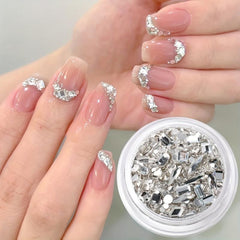AB Champagne Nail Rhinestones Glitter Wedding 3D Nail Art Decoration