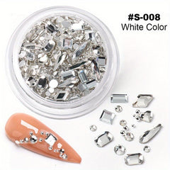 AB Champagne Nail Rhinestones Glitter Wedding 3D Nail Art Decoration