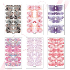 Marble Nail Polish Stickers Self Adhesive Nail Art Decal Strips 14 Pcs Sheet