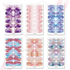Marble Nail Polish Stickers Self Adhesive Nail Art Decal Strips 14 Pcs Sheet