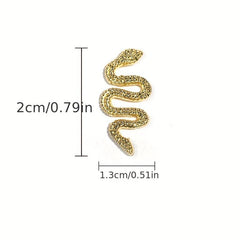 10pcs Metal Snake Shape Nail Art Charms 3D Alloy Rhinestones Nail Art Jewelry