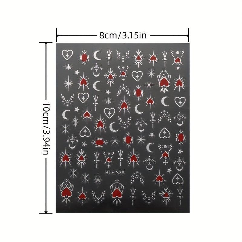 3pcs 3D Nail Art Stickers Star Moon Sun Nail Decals DIY Nail Salons