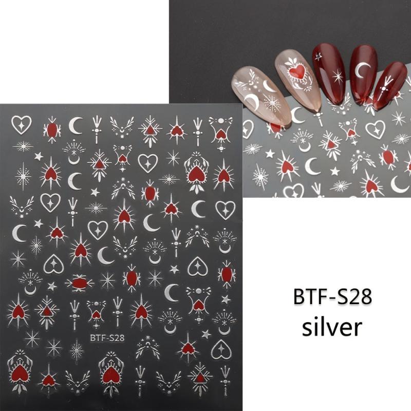 3pcs 3D Nail Art Stickers Star Moon Sun Nail Decals DIY Nail Salons