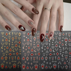 3pcs 3D Nail Art Stickers Star Moon Sun Nail Decals DIY Nail Salons