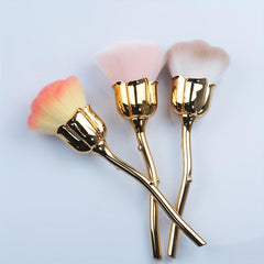 Rose Makeup Brush Large Full Coverage Face Powder Bronzer Blush Foundation Brush